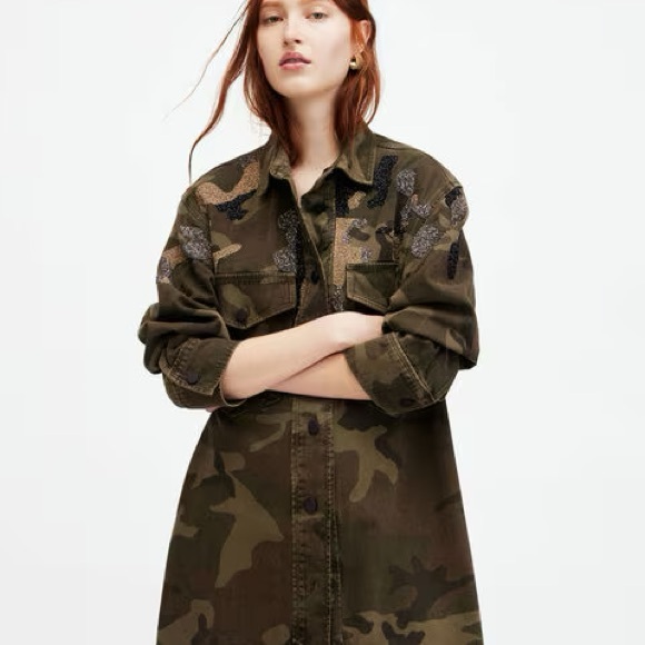 Camouflage Sequin Embellished Women's all saints Jacket/Dress - Picture 7 of 8